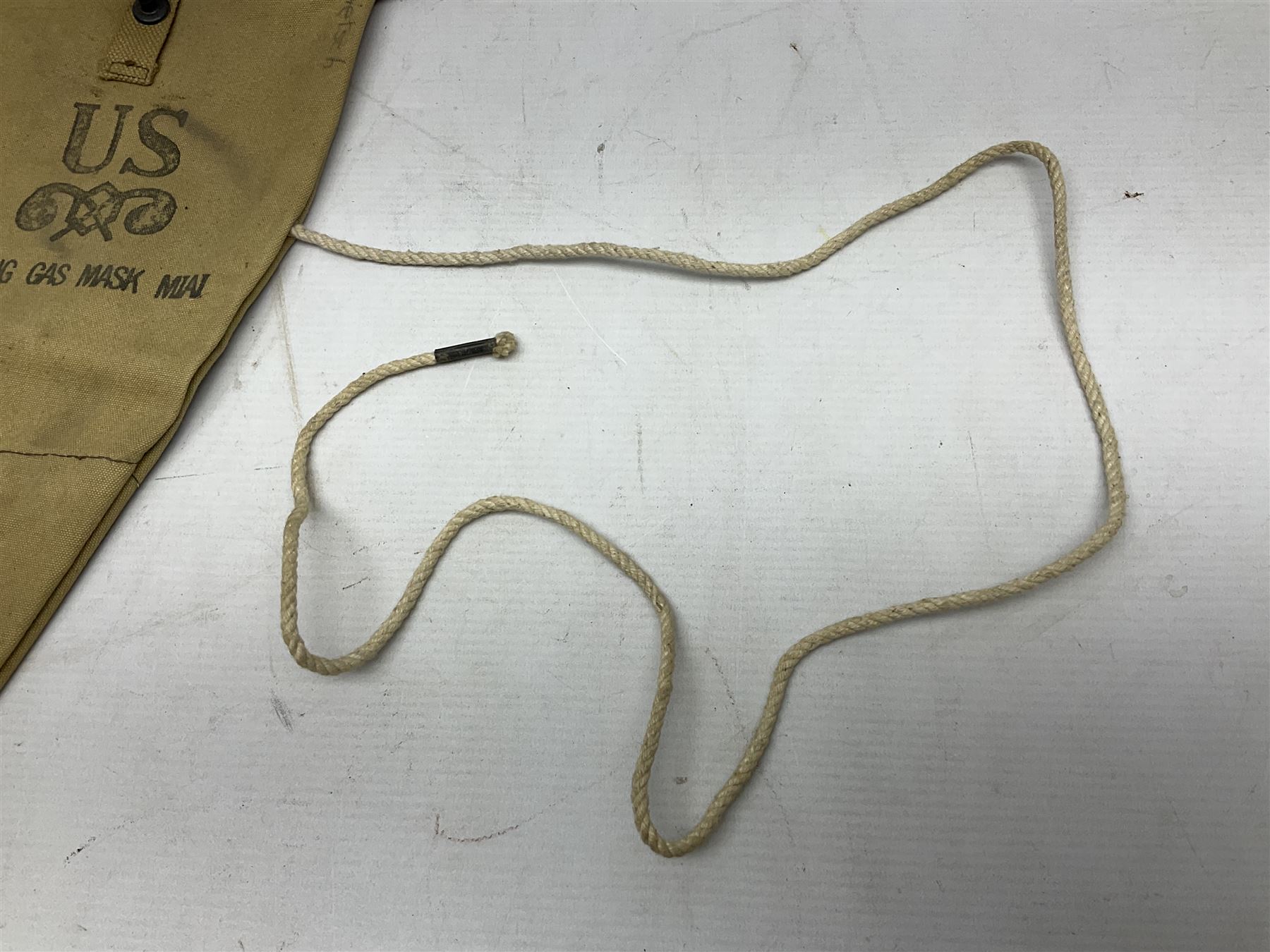 WW2 US gas mask bag cover, marked Training Gas Mask M1A1, probably D-Day/Normandy period 1944