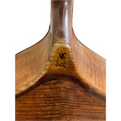 Fine double bass by Albert Volkmann double bass specialist of Schonbach Bohemia c1910, with 110cm (43.25