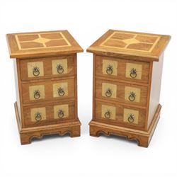 Barker & Stonehouse - 'Flagstone' pair of bedside chest, square top made of solid mango wo...