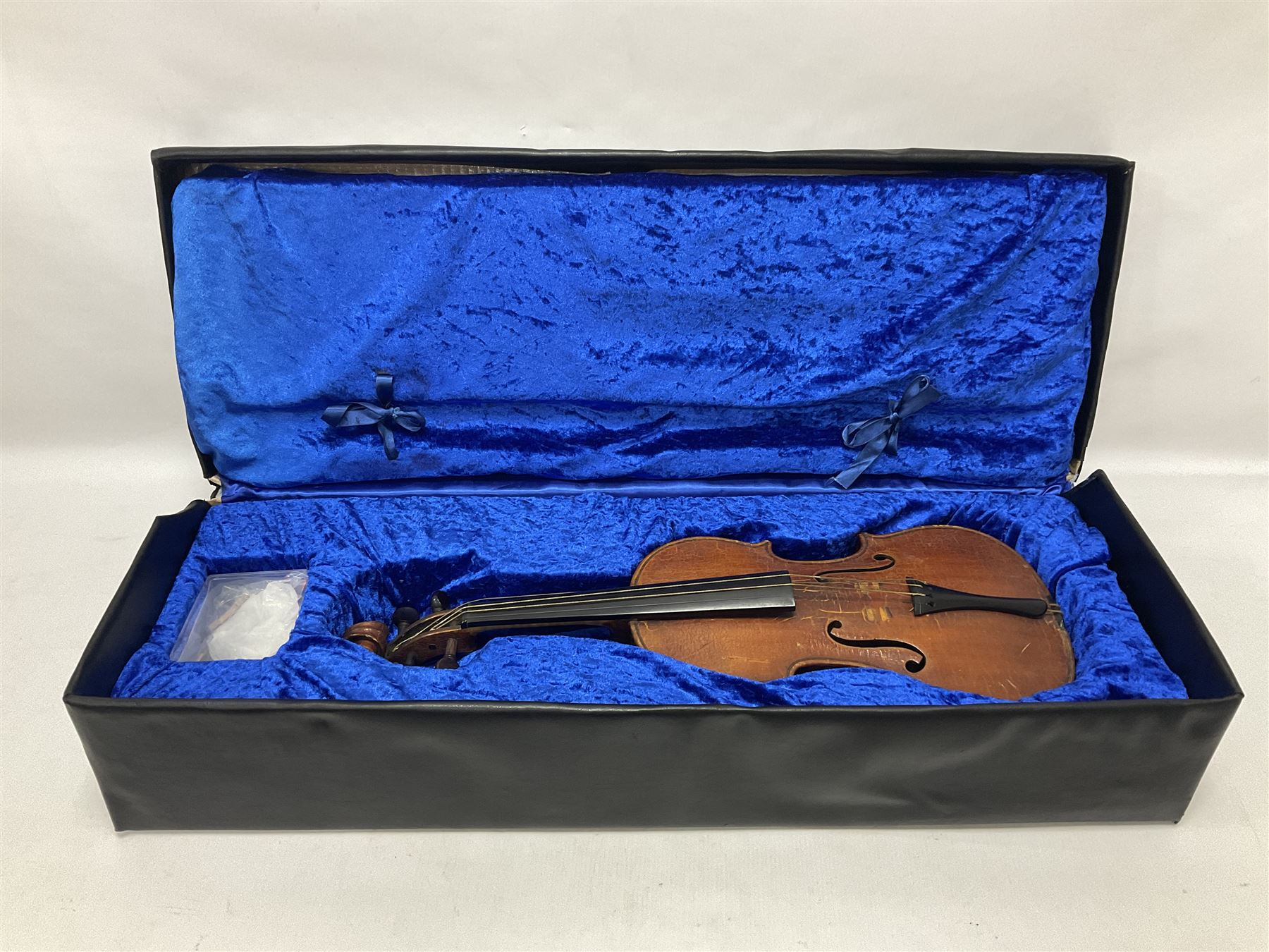 Michael Lindsay of Stockton-on-Tees violin, dated 1904 on the label and stamped on the neck, full length 60cm In a later soft case
