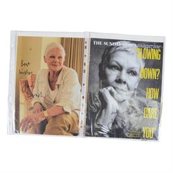 Judi Dench signed book 'Scenes From My Life', together with framed signed Judi Dench photograph, one other signed photograph and a signed 'Sunday Times' magazine cover and two further autobiographies