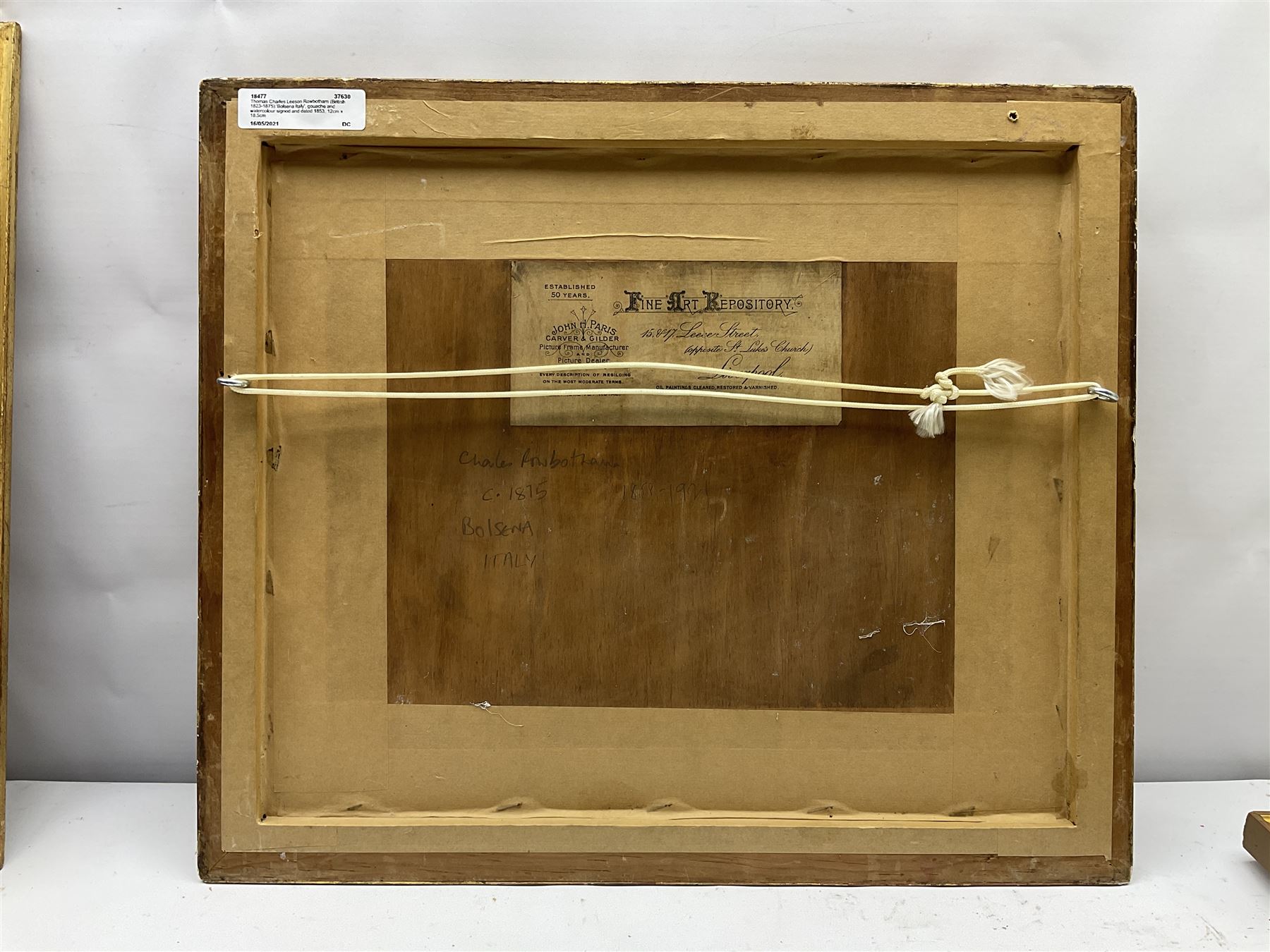 Thomas Charles Leeson Rowbotham (British 1823-1875):'Bolsena Italy', gouache and watercolour signed and dated 1853, 12cm x 18.5cm