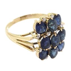 9ct gold sapphire and diamond dress ring