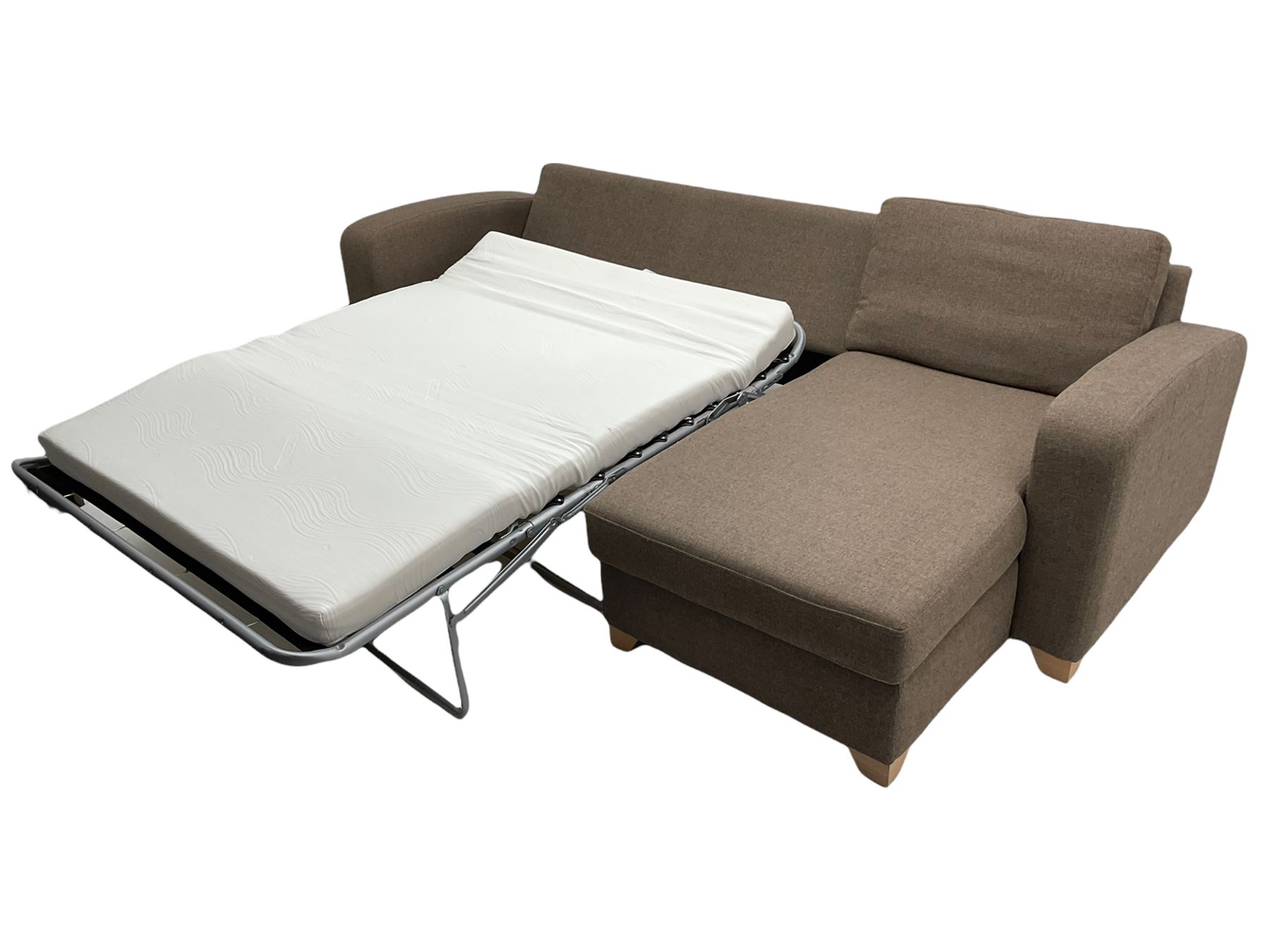 Lydia Deluxe - right-hand corner sofa bed, upholstered in mocha fabric