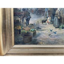 William Kay Blacklock (British 1872-1944): 'A Corner of the Market Place Richmond Yorkshire', oil on canvas signed, titled signed and dated 1895 verso 40cm x 29cm