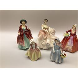 Five Royal Doulton figures, The Polka HN2156, Margaret HN1989, Janet HN1537, Wendy HN2109 and Dinky Do HN2120.
