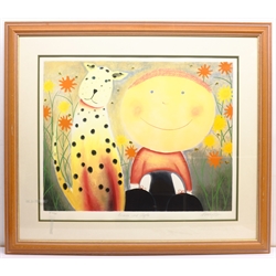 Mackenzie Thorpe (British 1956-): 'Bonnie and Clyde', limited edition artist's proof screnprint signed titled and numbered 20/25 in pencil 65cm x 79cm