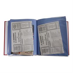 Comprehensive collection of approximately two hundred and twenty Scarborough FC football programmes for the 1999/00, 2000/01, 2001/02 and 2002/03 seasons, all filed within eight dedicated Scarborough FC red Home and Away binders