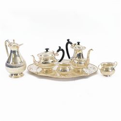 Late 20th century Indian Colonial silver six piece tea and coffee service, comprising coff...