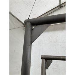 Large stainless steel tubular meat hanging rail (W230cm x H210cm), and a meat rail on castors (W150cm x H186cm) (2) - THIS LOT IS TO BE COLLECTED BY APPOINTMENT FROM DUGGLEBY STORAGE, GREAT HILL, EASTFIELD, SCARBOROUGH, YO11 3TX