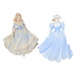 Seventeen Coalport figurines, including eleven bisque Age of Elegance examples and five miniature examples, together with a Royal Doulton figurine HN3608 Good Companion, one boxed 
