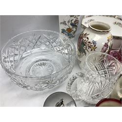 Three Sunderland lustre teacups and saucers, together with a Staffordshire spill vase, and other collectables