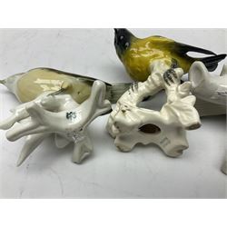 Eight Karl Ens bird figures, together with Mack blue tit and one other