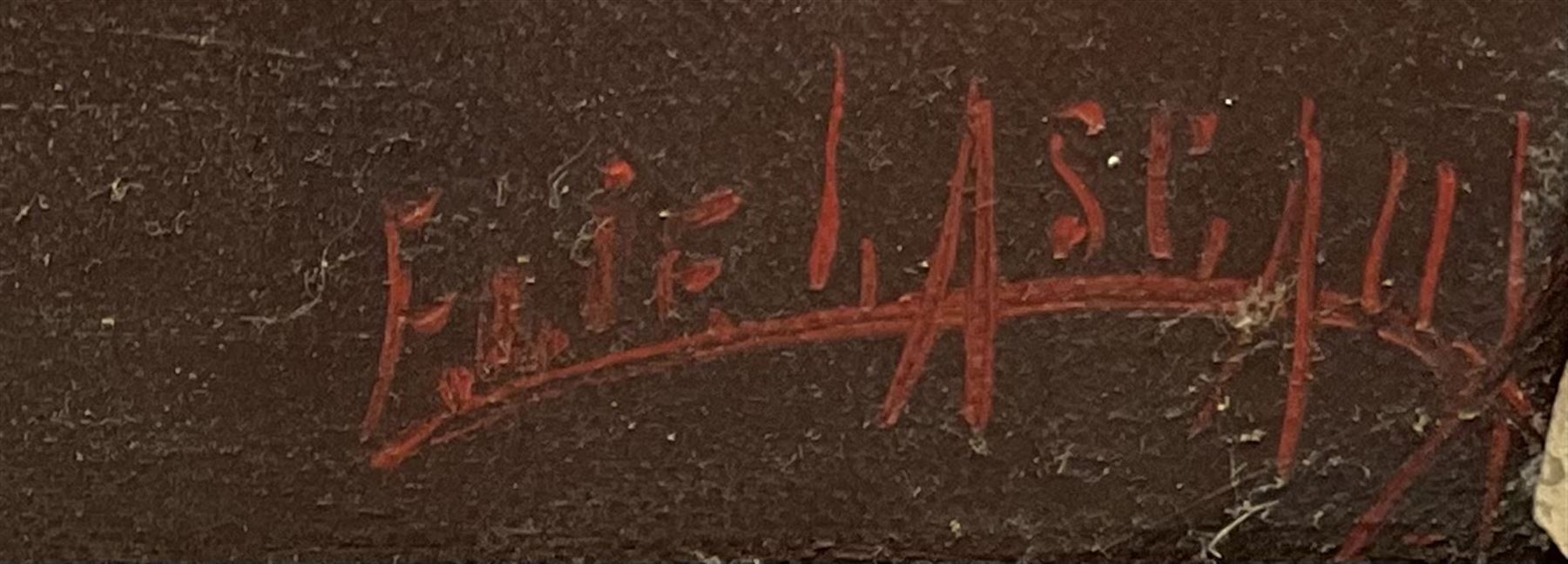 Eli Lascaux (French 1888-1969): 'Figues Fleurs', oil on canvas signed, titled signed and dated '54 verso 45cm x 53cm
Provenance: Galerie Louise Leiris, Paris (Photo No.53188) label verso