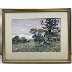 W R Coast (British 20th Century): Countryside Cottage Scenes, pair watercolours signed 24.5cm x 35cm  (2)