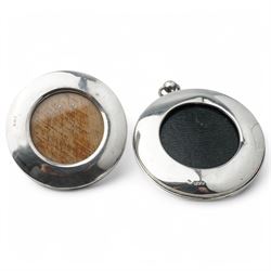 Silver Armada style dish D12cm in Barbara Cattle box London 1974, small silver circular photograph frame London 1914 Maker William Comyns, another small frame and a silver and tortoiseshell pin dish (4)