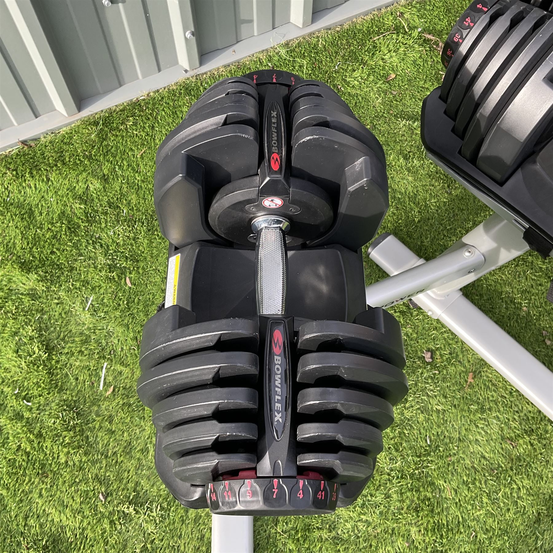 Body Power Bowflex - adjustable dumbbells on stand 4kg - 41kg - THIS LOT IS TO BE COLLECTED BY APPOINTMENT FROM DUGGLEBY STORAGE, GREAT HILL, EASTFIELD, SCARBOROUGH, YO11 3TX