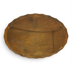 Oval wall mirror, shaped frame with bevelled plate 