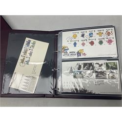 1960s and Later mostly Great British Queen Elizabeth II first day covers, many with printed addresses and special postmarks and a small number of coin covers and mint decimal miniature sheets etc, housed in eleven 'Royal Mail First Day Covers' ring binder folders