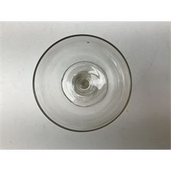 Late 18th/early 19th century drinking glass with rummer type bowl, H11cm