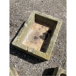 Three small shallow stone troughs various sizes  - THIS LOT IS TO BE COLLECTED BY APPOINTMENT FROM DUGGLEBY STORAGE, GREAT HILL, EASTFIELD, SCARBOROUGH, YO11 3TX