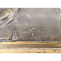  Robert E Fuller (1972-): 'Like Water off a Duck's Back' limited edition bronze sculpture, on figured plinth, numbered 3/15, L57cm  