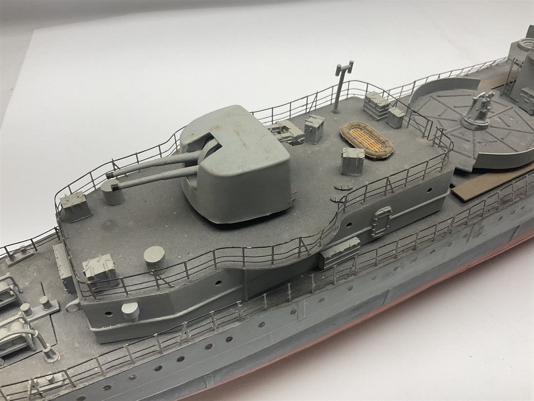 Model of the WWII K-Class Destroyer HMS Kelly, fitted with remote control equipment, untested (no controller), approximately L110cm