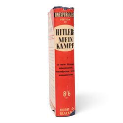 English-language unexpurgated edition of Mein Kampf by Adolf Hitler, published in 1939, retaining its original dust jacket
