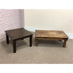 Mexican pine rectangular coffee table (111cm x 60cm, H41cm), and another small table