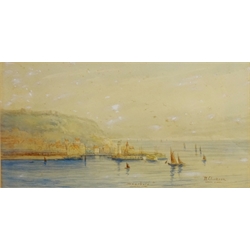  Robert Clarkson (British 1857-1924): 'Scarborough', watercolour signed and titled 16cm x 32cm  