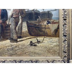 Henry Dawson (British 1811-1878): Fishermen in Discussion on the Beach, oil on panel signed and dated 1856, 28cm x 47cm 
Provenance: private collection, purchased David Duggleby Ltd Whitby 3rd April 2006 Lot 21