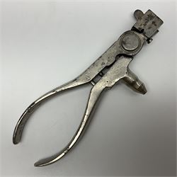 Smith & Wesson Russian .44 calibre Ideal nickel plated iron loading tool incorporating bullet mould L23cm