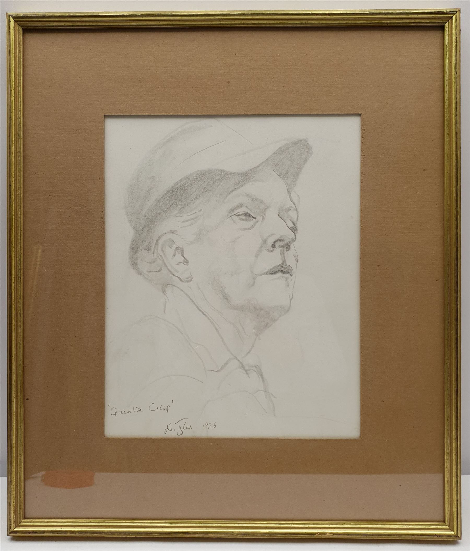 Neil Tyler (British 1945-): 'Quentin Crisp - The Naked Civil Servant', pencil signed titled and dated 1976, titled verso 32cm x 25cm