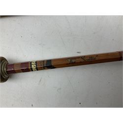 'The Scottie' 9ft 6inch split cane two piece fly fishing rod, housed in a Farlow's London rod bag