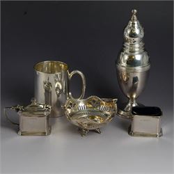 Edwardian silver sugar caster of typical urn form, hallmarked William Hutton & Sons Ltd, L...