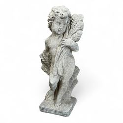 Set of cast stone Cherub Seasons
