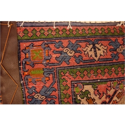  Fine Keshan multicoloured rug, central medallion, repeating border, 156cm x 108cm  