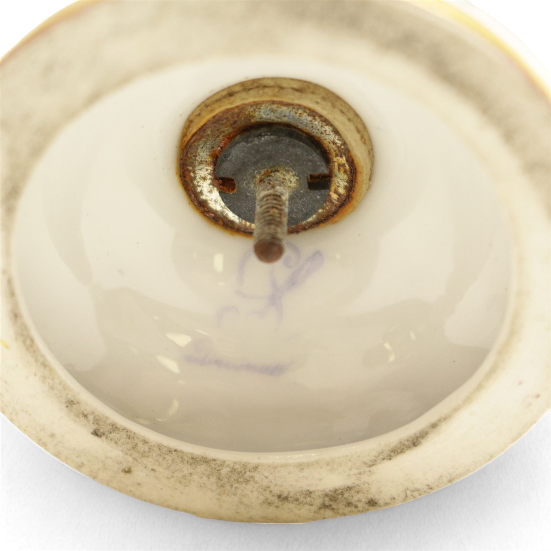 Pair of Dresden lidded vases with twin handles, decorated with flowering sprigs and a foliate boarder, H25cm