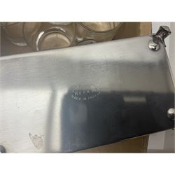 Pair of ginger jars, together with oriental figure, Kaiser plates, glassware etc, in two boxes 