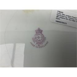 Early 20th century Royal Worcester dish decorated by Thomas Lockyer, oval form with gilt shaped rim and twin shell handles, hand painted with a still life of fruit upon a mossy ground, signed T Lockyer, with puce printed mark beneath and date code for 1922, for restoration, W31cm