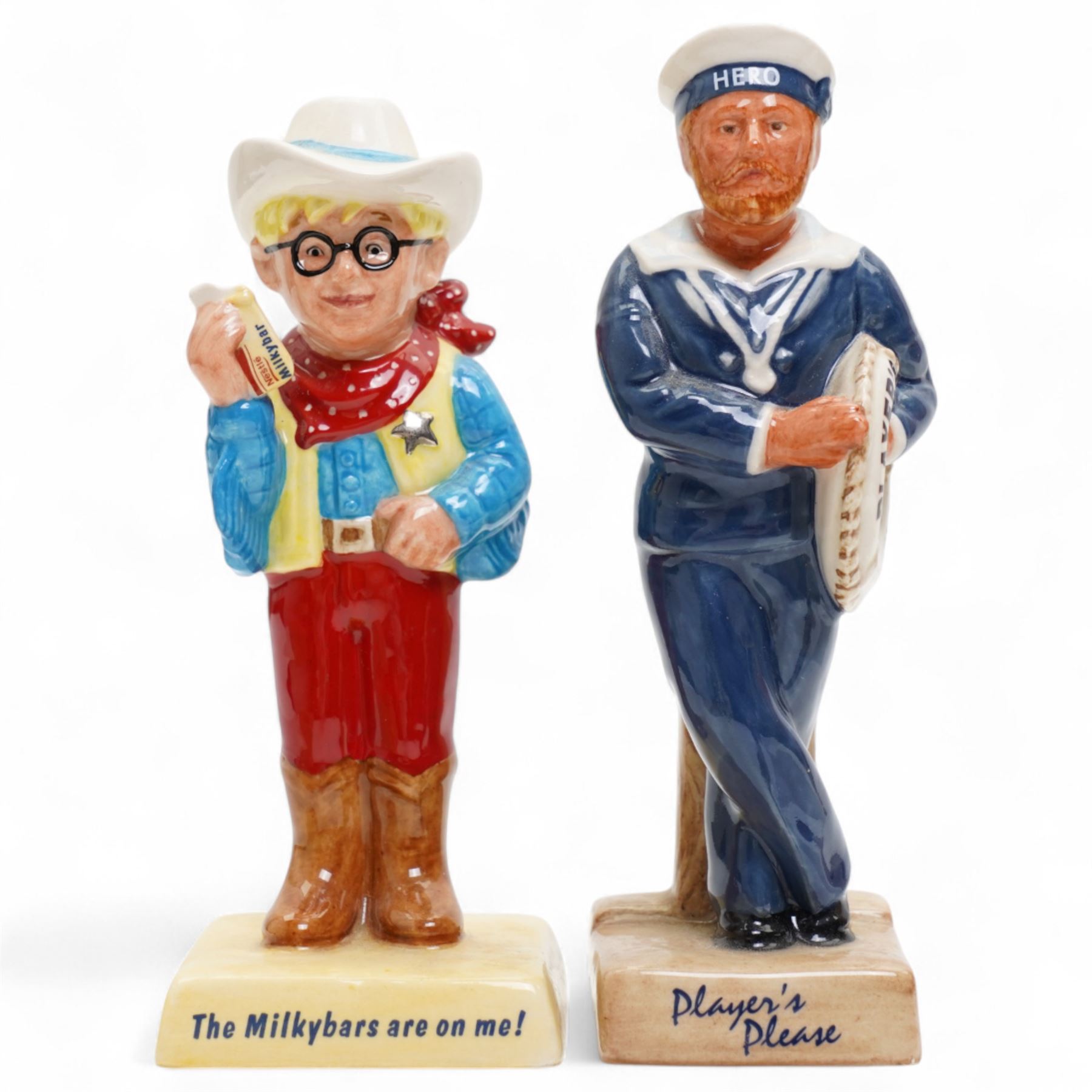 Four Royal Doulton 20th Century Advertising Classics figures, comprising Players Hero AC5, Father William AC2, The Milkybar Kid Ac7 and Sir Kreemy Knut Ac3