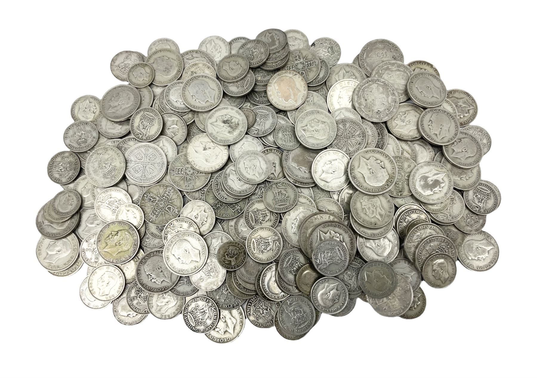 Approximately 1800 grams of Great British pre 1947 silver coins, including halfcrowns, florins, shillings etc