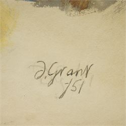 Attrib. Duncan Grant (Scottish 1885-1978): Reclining Nude, watercolour signed and dated '51, 34cm x 54cm 