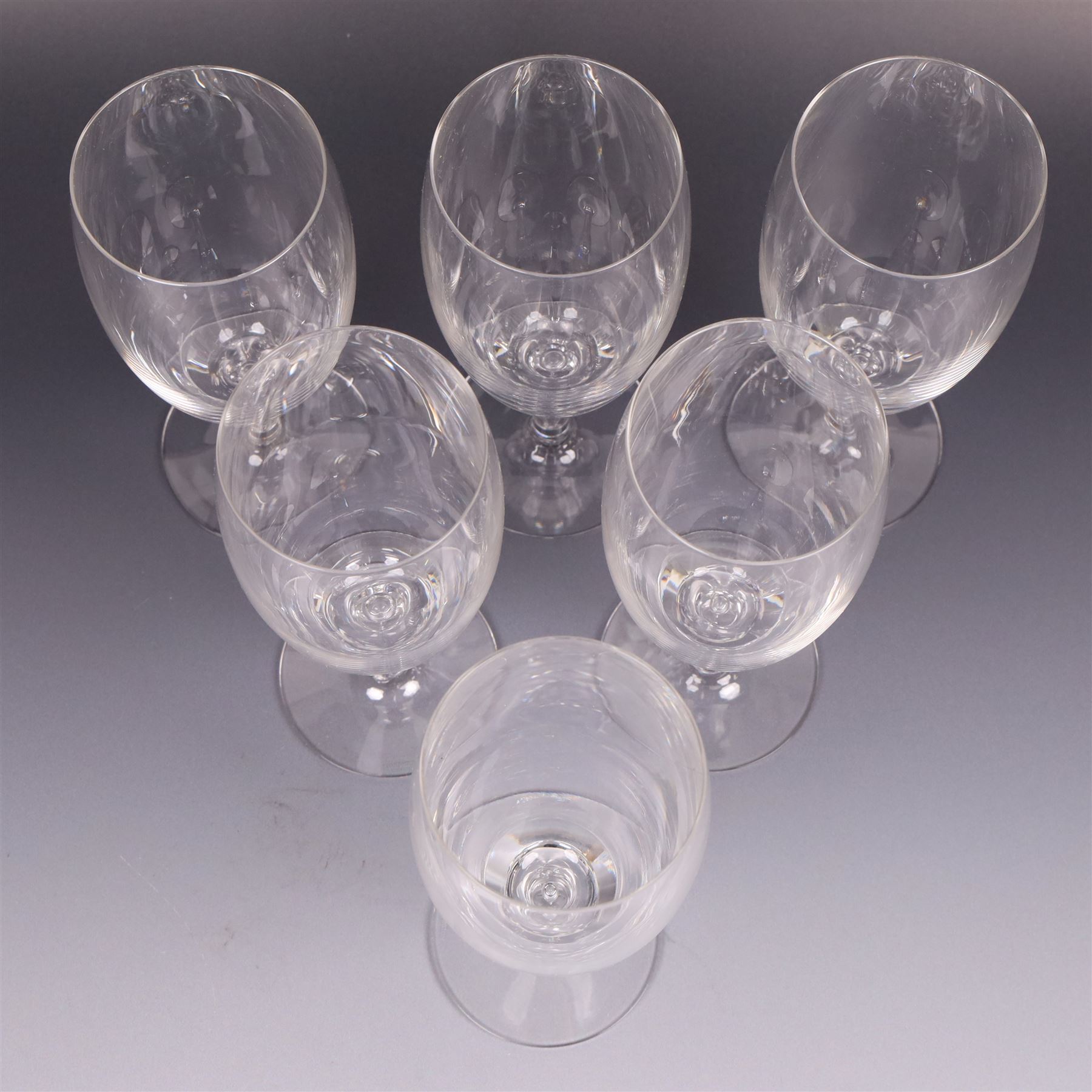 Dartington Crystal Charlotte suite for six, comprising wine, flutes, goblets and water glasses, all with boxes 