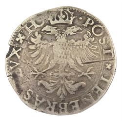 Geneva silver thaler coin, last date number heavily worn, possibly 1626, type HC