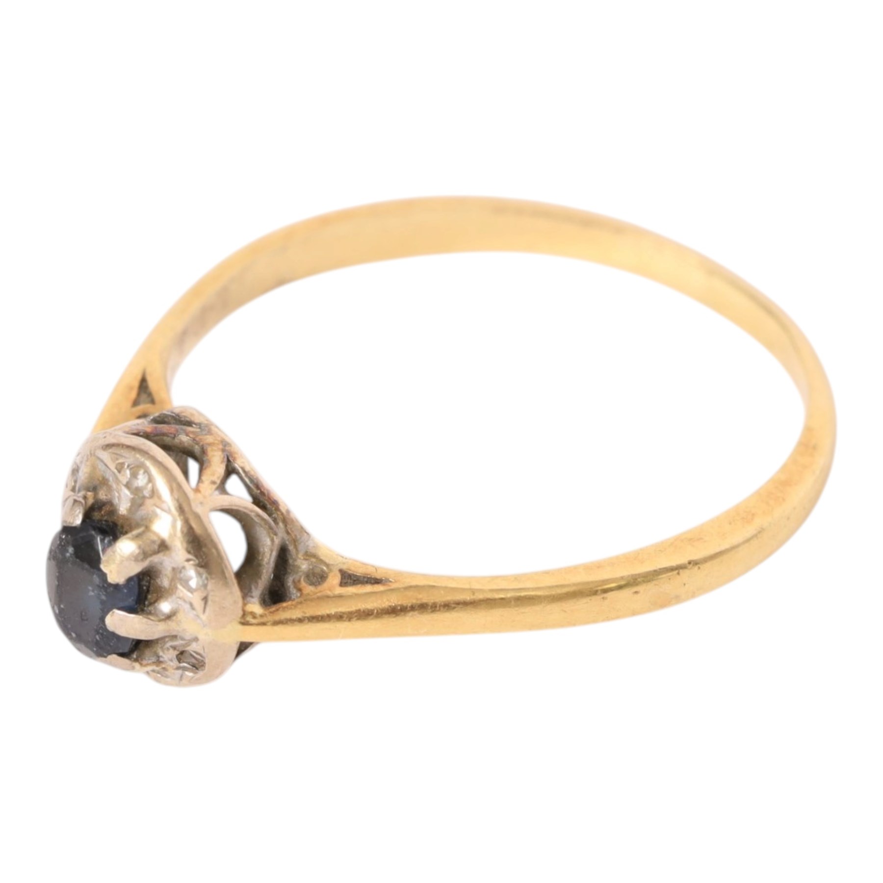 18ct gold stone set ring, hallmarked