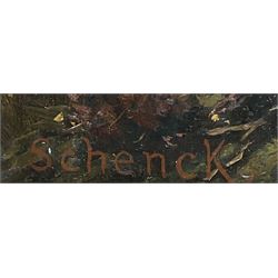 August Friderich Albercht Schenck (Danish 1828-1901): Sheep and Goats with the Shepherd's Children and their Dog, oil on canvas laid on board signed 39cm x 59cm