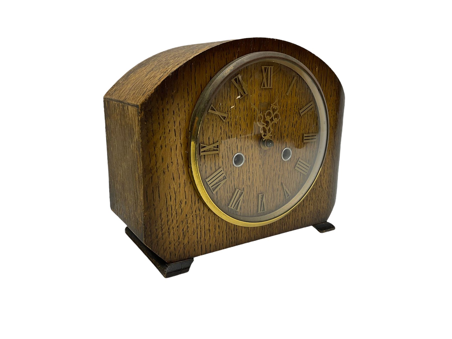 Oak striking mantle clock with a Smiths movement and a 31 day timepiece spring driven wall clock.