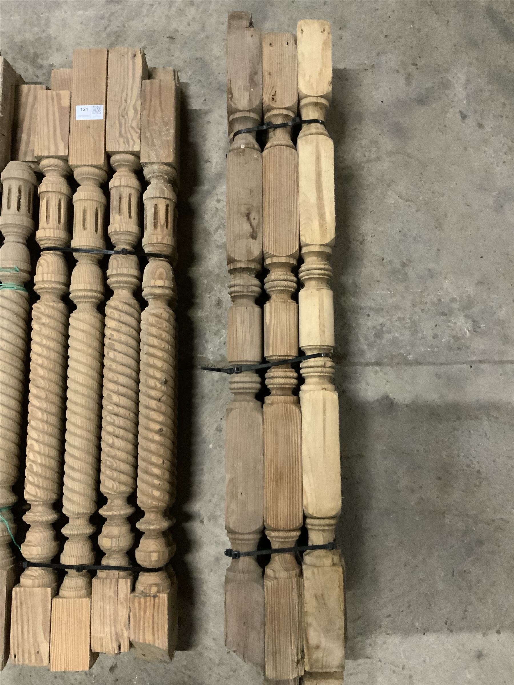 Twenty nine pitch pine staircase spindles, two types - THIS LOT IS TO BE COLLECTED BY APPOINTMENT FROM THE OLD BUFFER DEPOT, MELBOURNE PLACE, SOWERBY, THIRSK, YO7 1QY