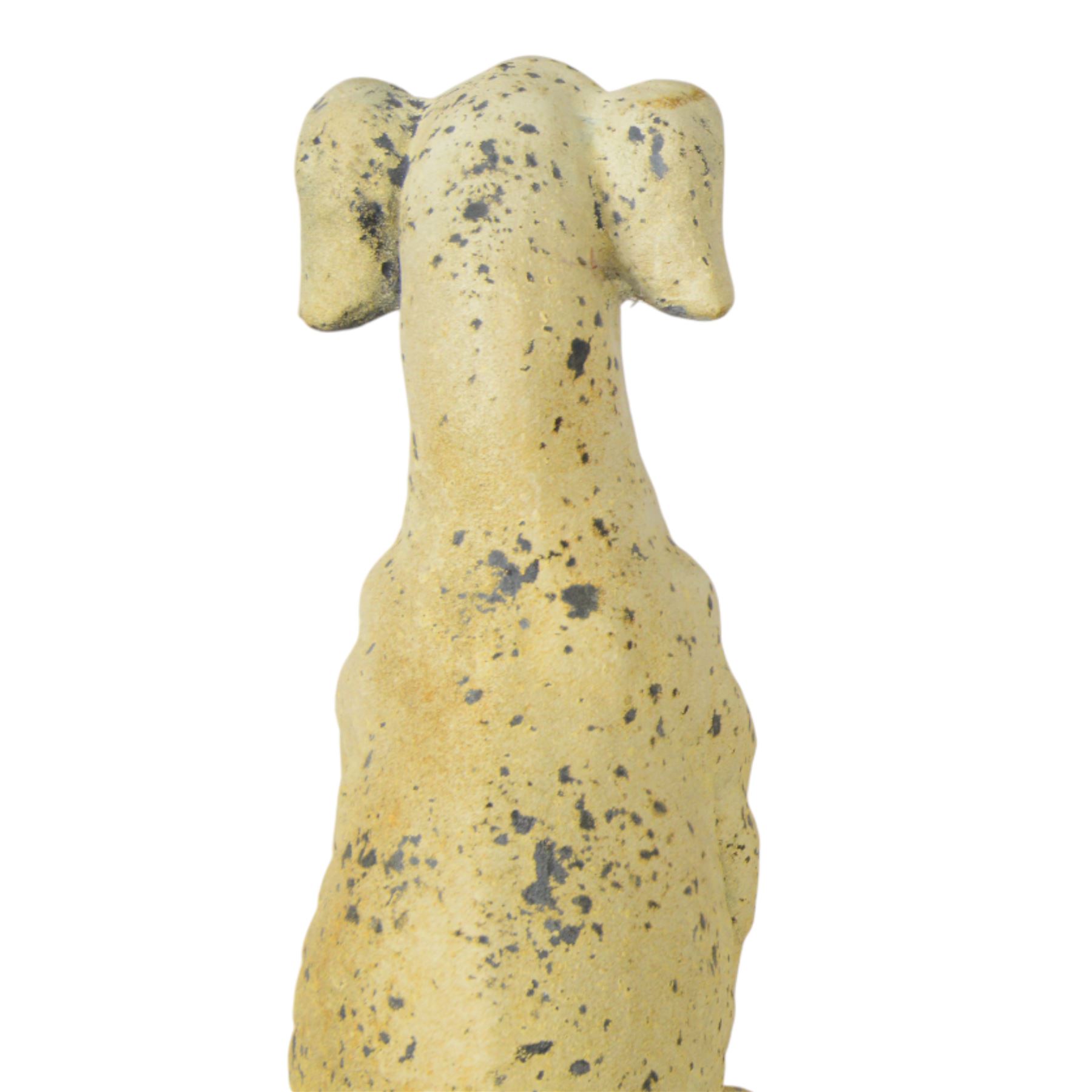 Pair of composite seated greyhound statues, H62cm 